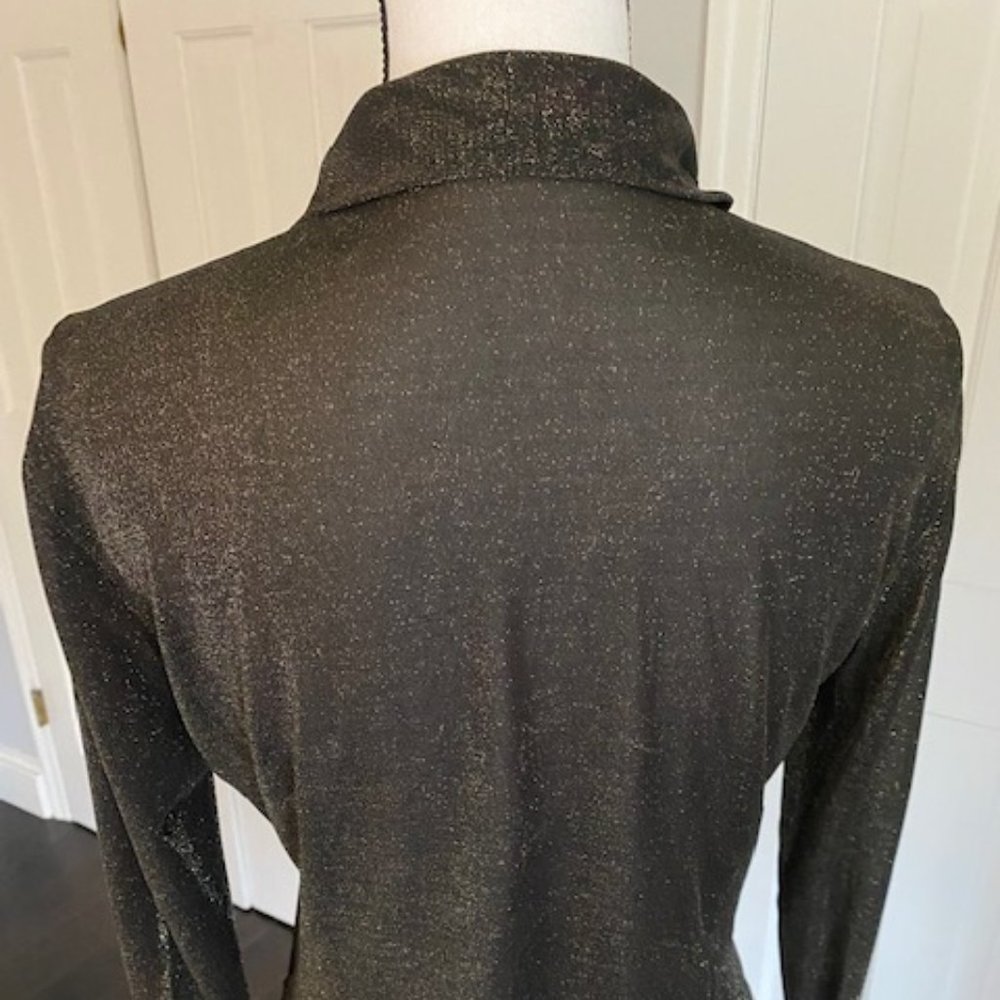 Semi-Sheer Metallic Woman's Buttoned Shirt - Picture 3 of 8
